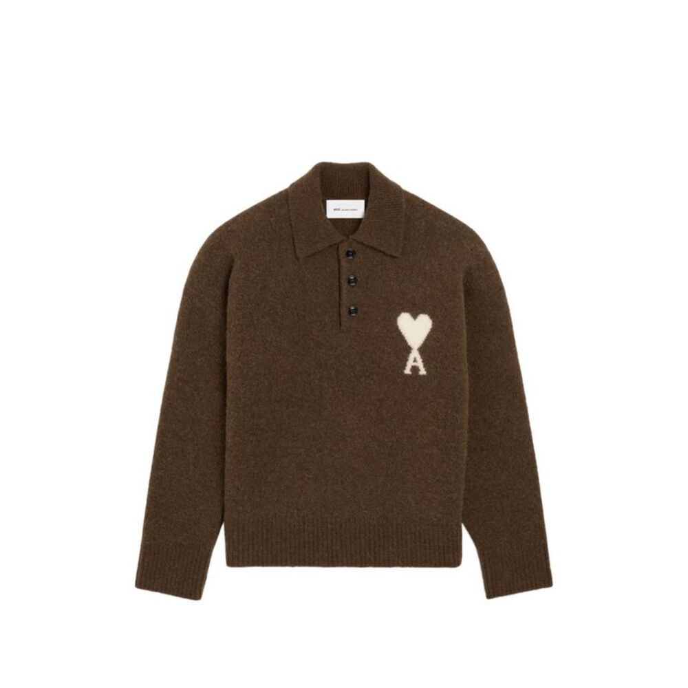 Ami Paris Women Ami De Coeur Wool Polo Sweater